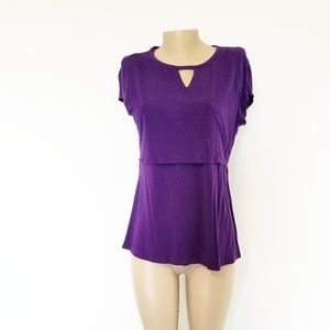 Maternity Nursing Top with Keyhole Neck